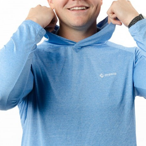 Light Weight Hooded Pullover Mens Light Blue 