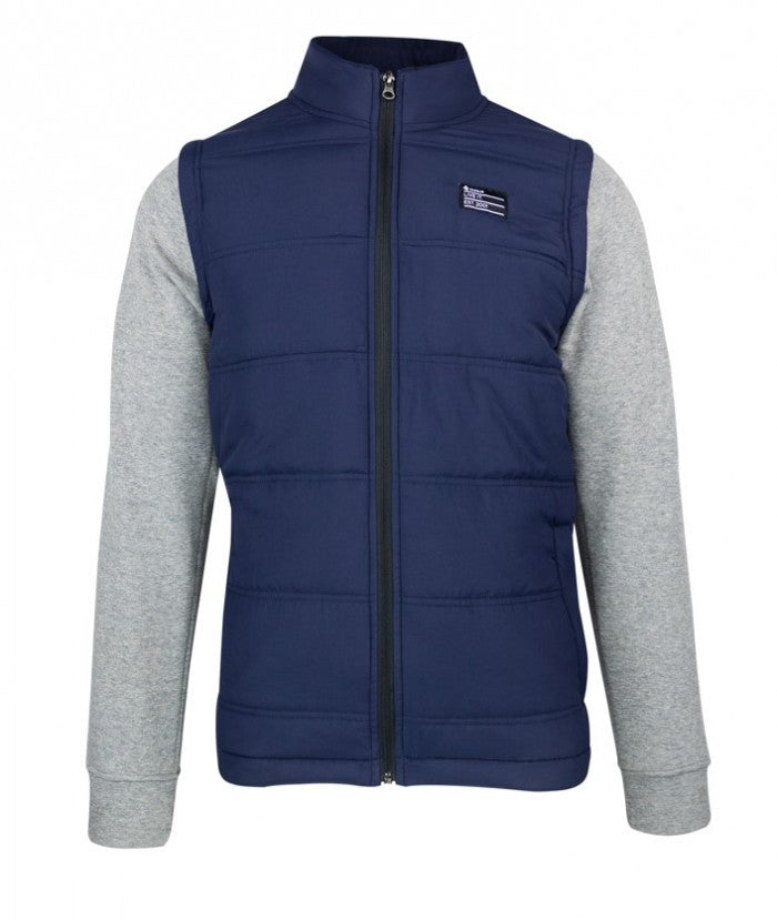 Jacket Vest Navy with Heather Sleeves