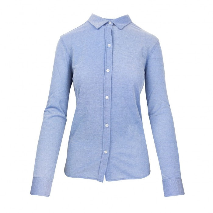 Button Up Shirt Womens Heather Blue